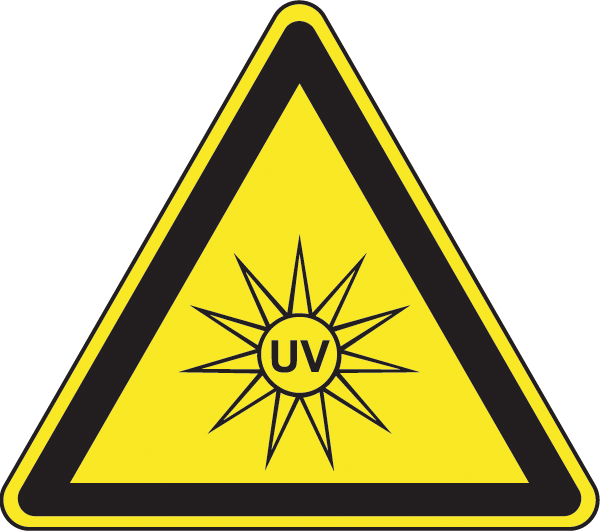 Warnzeichenaufkleber alt .057- Warnung vor UV-Strahlung (alt)