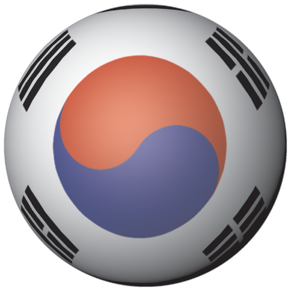 Südkorea | Aufkleber in Kugelform