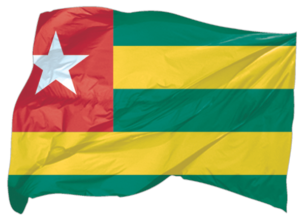 Togo | wehende Flagge als Aufkleber