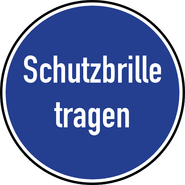 Gebotszeichenaufkleber alt .115- Schutzbrille tragen