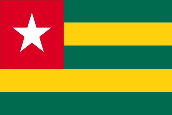 Togo | Flagge -gleiche Größe Togo | Flagge -gleiche Größe