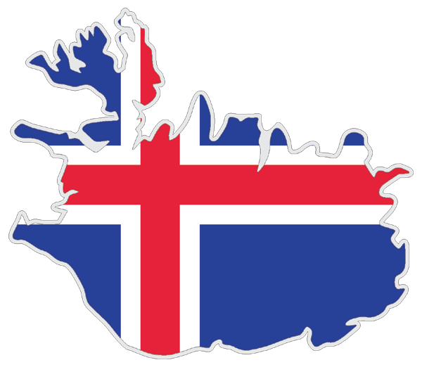 74 x 52 mm Aufkleber Island-Flagge Island-Fahne für innen & außen