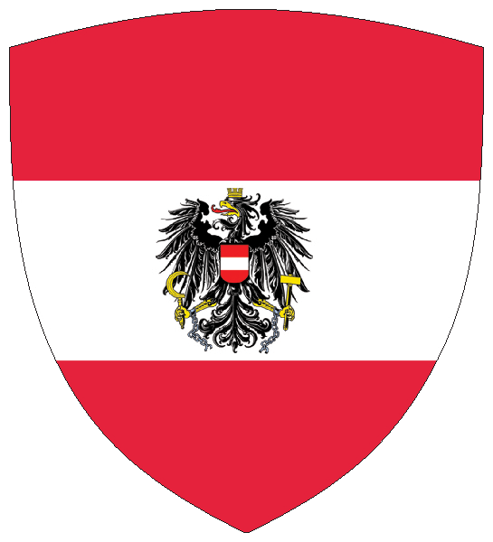 Österreich | Flagge -wappenförmig Österreich | Flagge -wappenförmig
