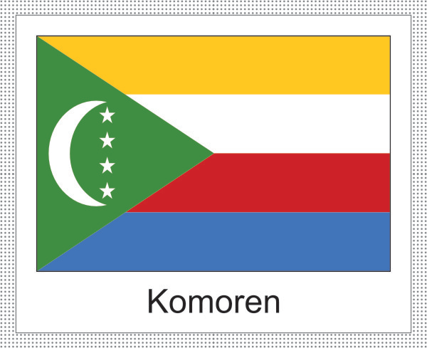 Flagge | Komoren -weisses Design