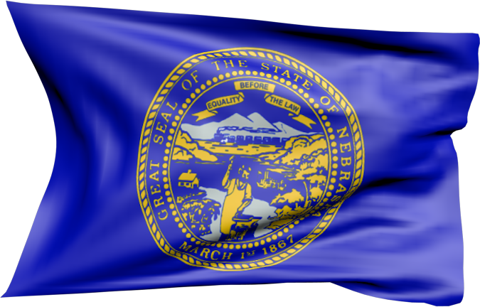Nebraska | wehende Flagge von Nebraska als Aufkleber