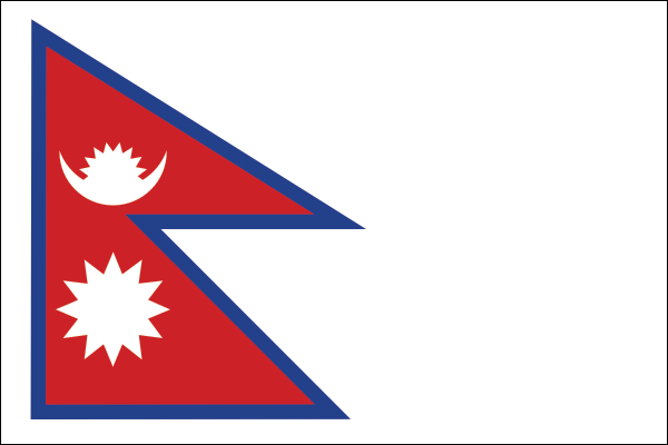 Nepal | Flagge -gleiche Größe