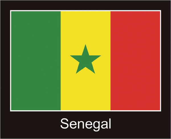 Flagge | Senegal -schwarzes Design