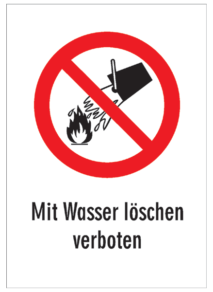 Verbotszeichenaufkleber alt .062- Mit Wasser löschen verboten (alt)