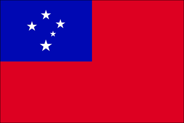 Samoa | Flagge -gleiche Größe Samoa | Flagge -gleiche Größe