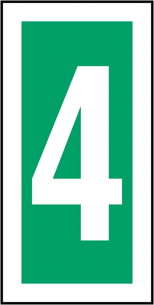 Rettungszeichenaufkleber .061- Nummerierung 4 (alt)