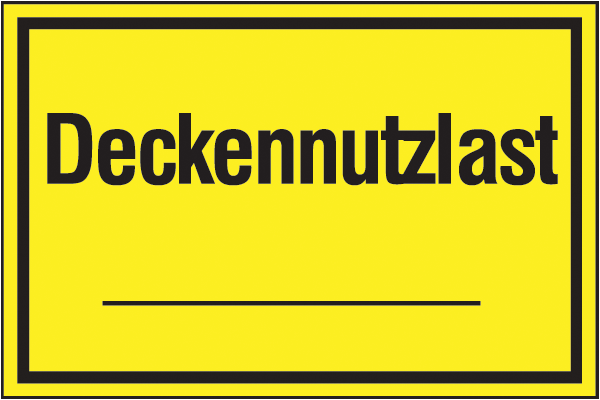 Warnzeichenaufkleber Sonstige .027- Deckennutzlast