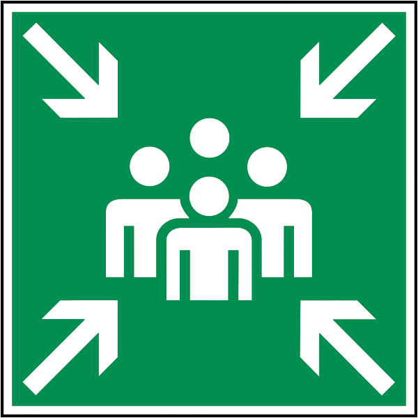 Rettungszeichenaufkleber .003- Sammelplatz