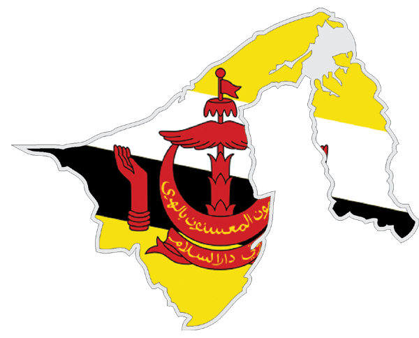 Brunei Darussalam | Flag cut to Contour