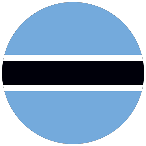 Botswana | rund geschnittener Aufkleber