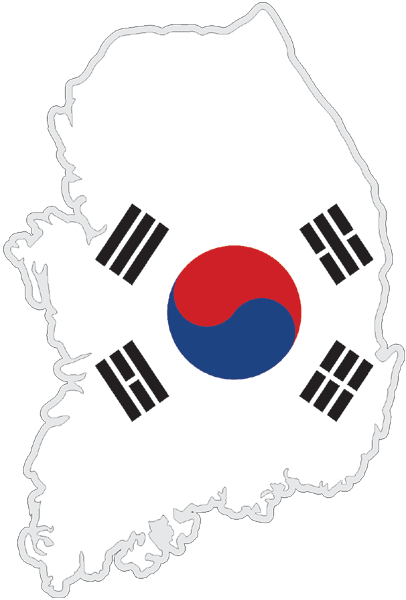 Südkorea | Auf Contour geschnittene Flagge