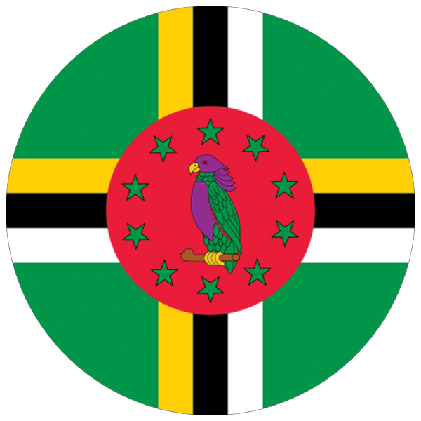 Dominica | rund geschnittener Aufkleber