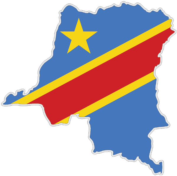 Kongo (Dem. Republik) | Auf Contour geschnittene Flagge