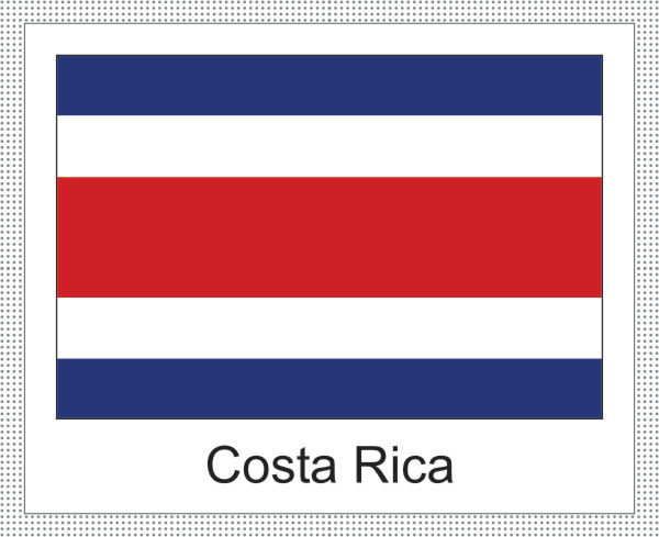 Costa Rica | Aufkleber mit weissem Design
