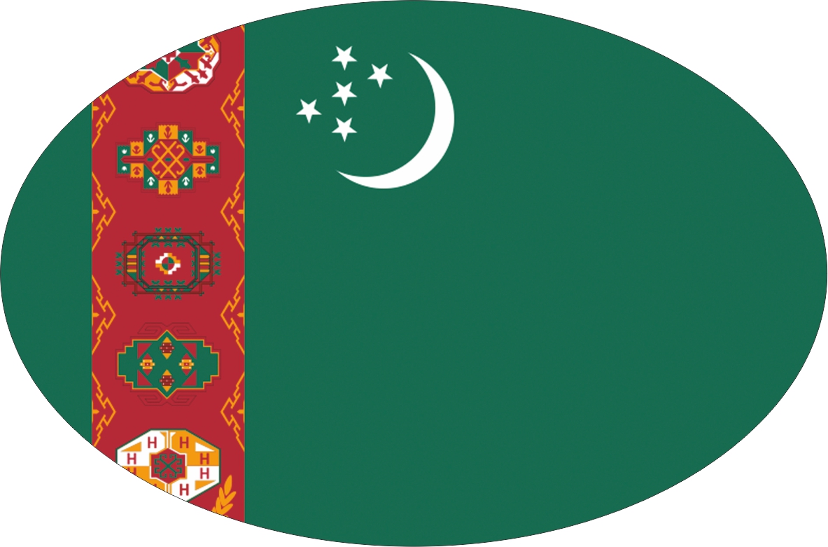 Turkmenistan | sticker in oval shape