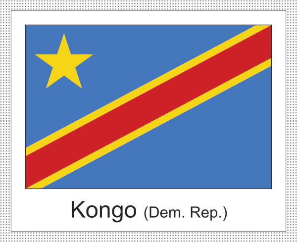 Kongo (Dem. Republik) | Aufkleber mit weissem Design Kongo (Dem. Republik) | Aufkleber mit weissem Design