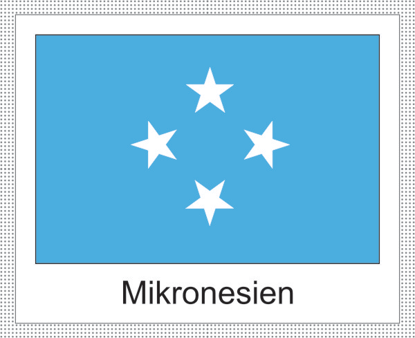 Flagge | Mikronesien -weisses Design
