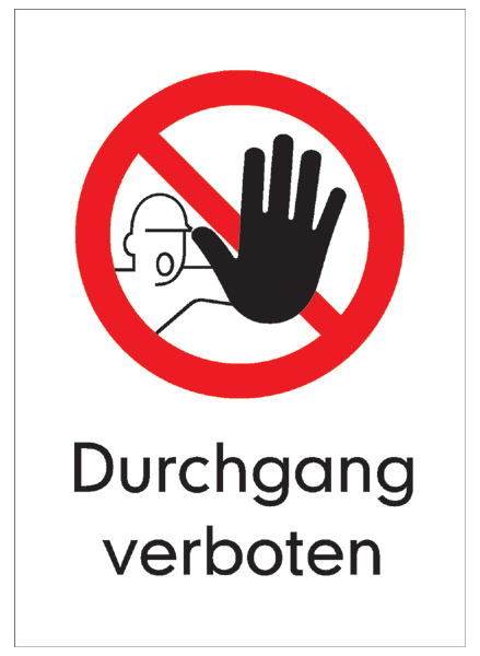 Verbotszeichenaufkleber alt .073- Durchgang verboten (alt)