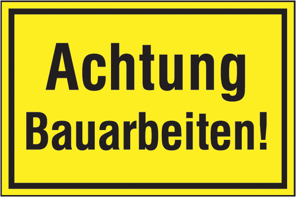 Warnzeichenaufkleber Sonstige .012- Achtung Bauarbeiten!