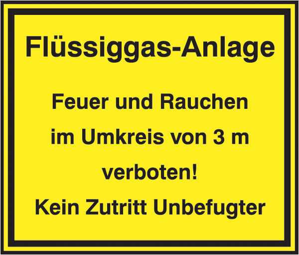 Warnzeichenaufkleber Sonstige .055- Flüssiggas-Anlage
