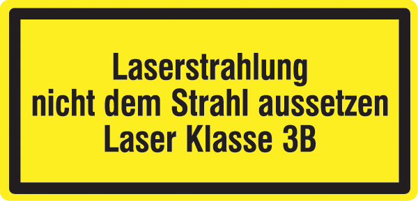 Warnzeichenaufkleber Laser .009- Laserstrahlung nicht dem Strahl aussetzen Laser Klasse 3B