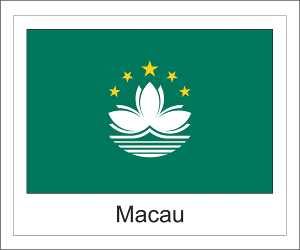Macau | Aufkleber mit weissem Design