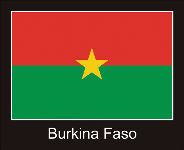 Flagge | Burkina Faso -schwarzes Design
