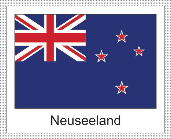 Neuseeland | Aufkleber mit weissem Design Neuseeland | Aufkleber mit weissem Design