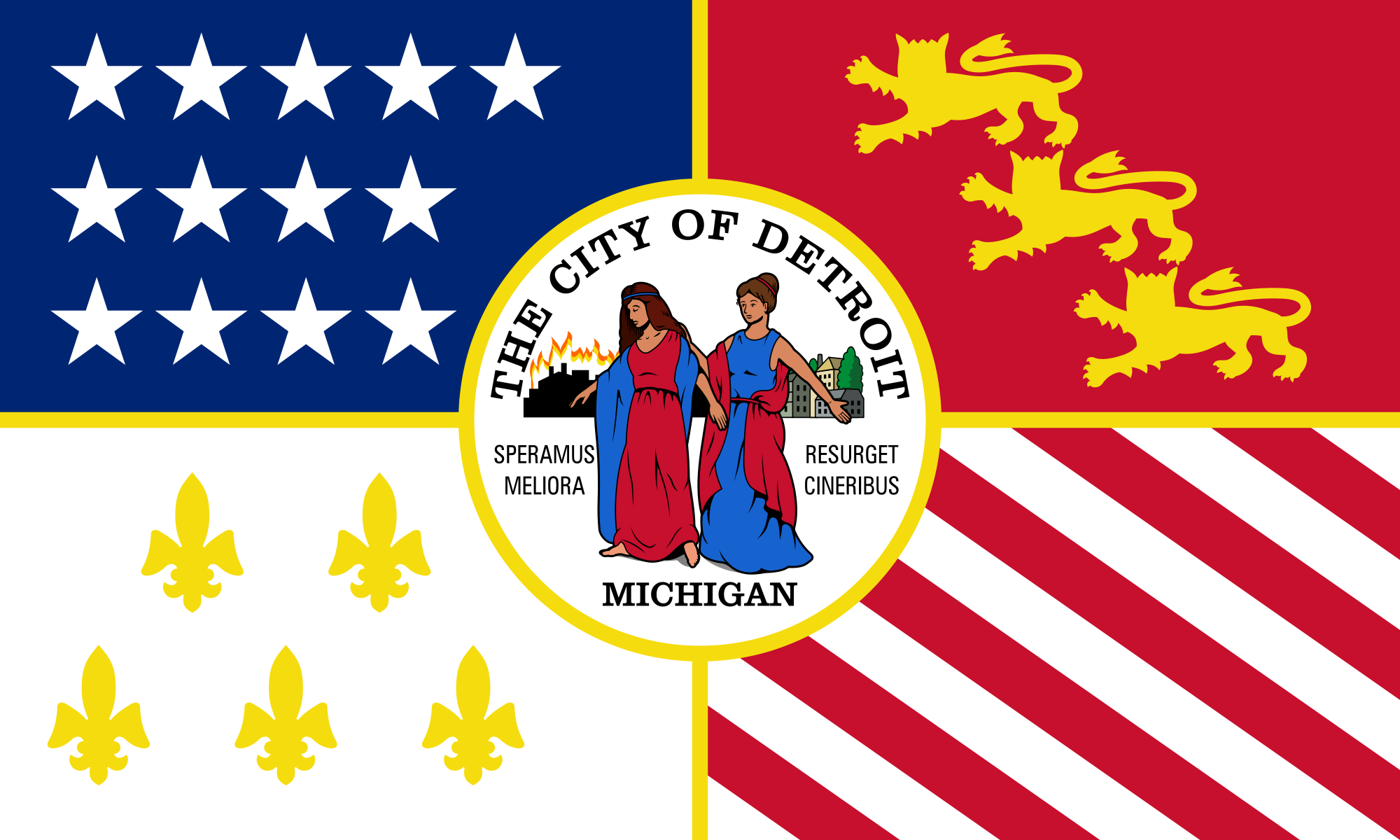 Stadtflagge Detroit