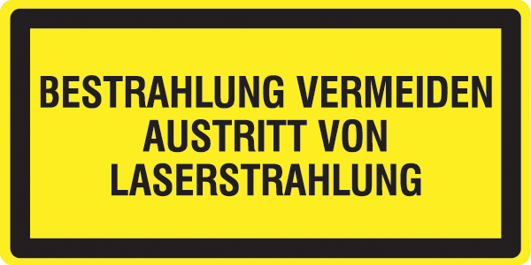 Warnzeichenaufkleber Laser .017- Bestrahlung vermeiden Austritt von Laserstrahlung