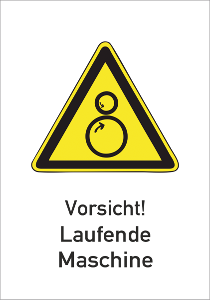 Warnzeichenaufkleber alt .104- Vorsicht! Laufende Maschinen (alt)