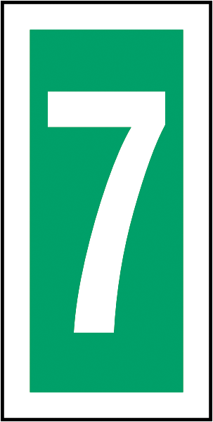 Rettungszeichenaufkleber .064- Nummerierung 7 (alt)