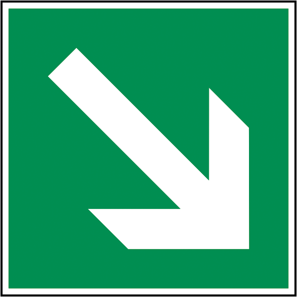 Rettungszeichen Aufkleber - Richtungshinweis