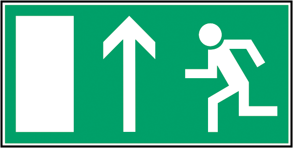 Rettungszeichenaufkleber .023- Notausgang geradeaus (alt)