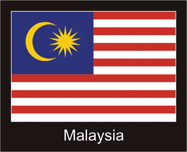 Flagge | Malaysia -schwarzes Design