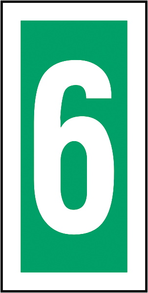 Rettungszeichenaufkleber .063- Nummerierung 6 (alt)