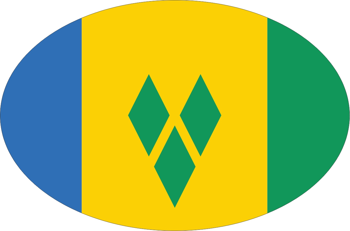 St. Vincent und die Grenadinen | Aufkleber in ovaler Form