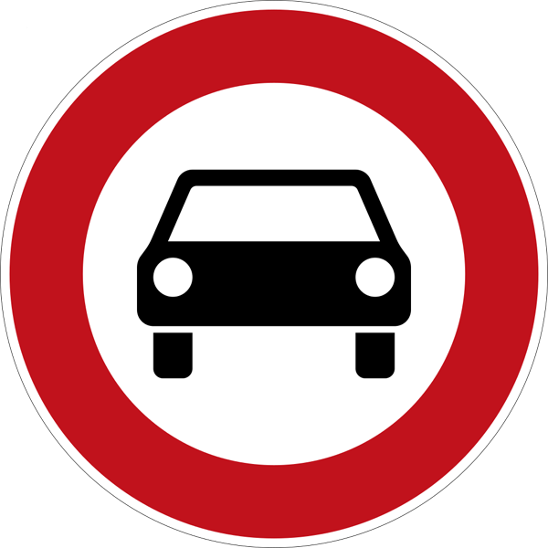 Verkehrszeichen 251 - Verbot für Kraftwagen