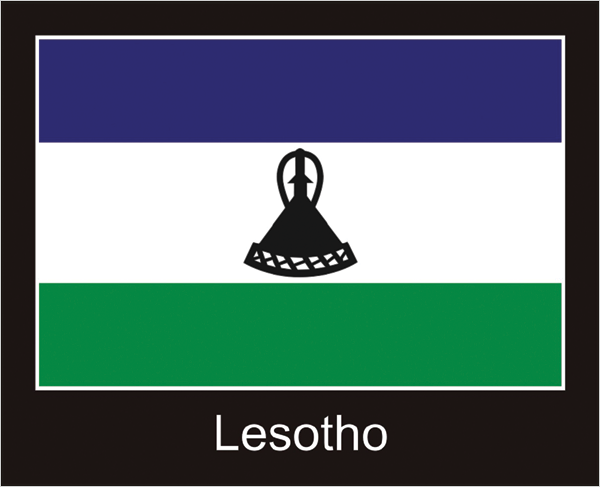 Lesotho | Aufkleber mit schwarzem Design 