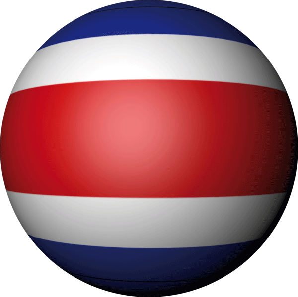 Costa Rica | Aufkleber in Kugelform