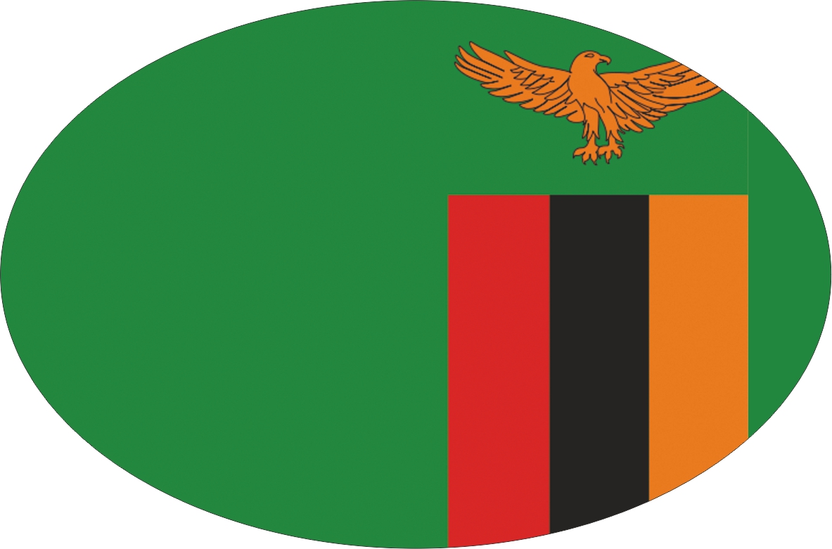 Zambia | sticker in oval shape