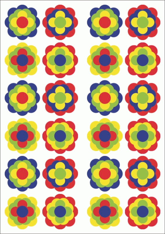 Retroblumen-Aufkleber -Set 01
