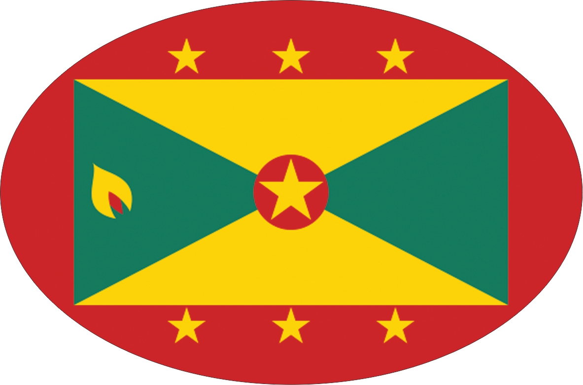 Grenada | Aufkleber in ovaler Form