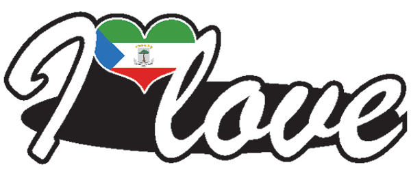 Aufkleber- I love Äquatorialguinea