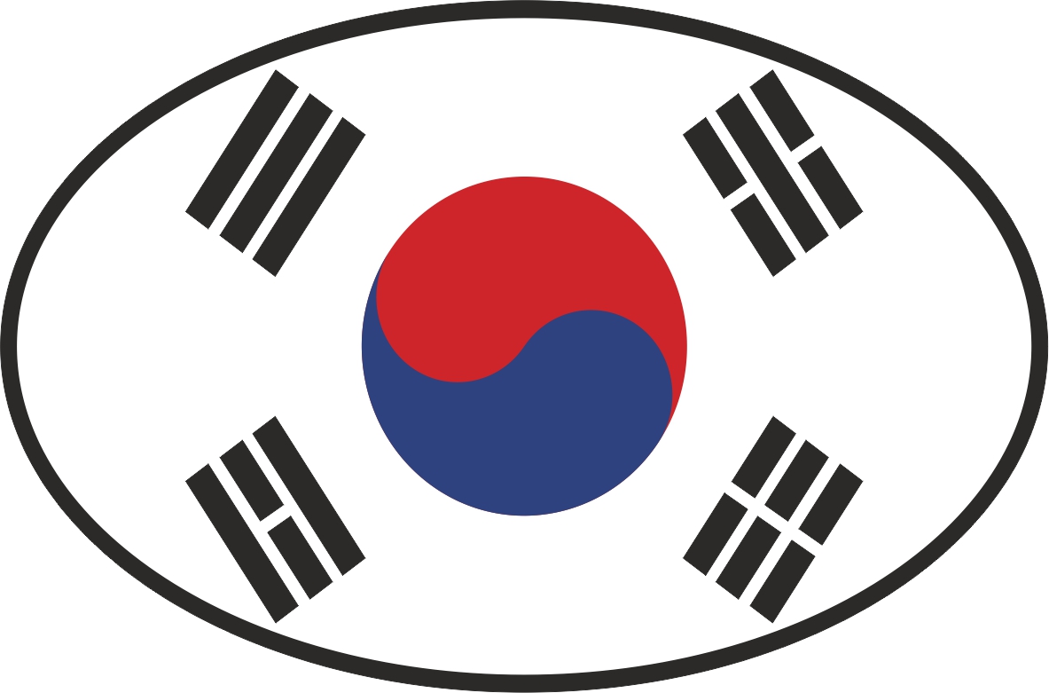 Südkorea | Aufkleber in ovaler Form