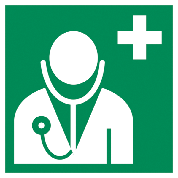 Rettungszeichenaufkleber .009- E009 Arzt